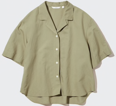 リネンブレンド オープンカラーシャツ（半袖）　税込価格1,990円